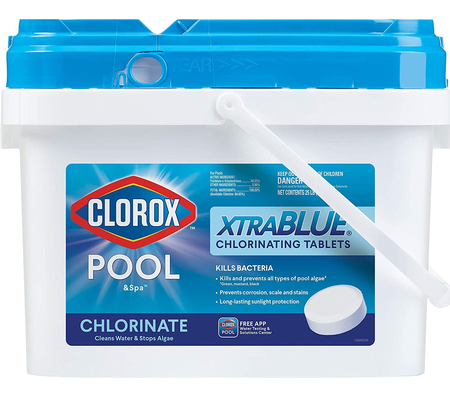 Clorox Pool&Spa XtraBlue 3" Chlorinating Tablets for Swimming Pools, 25lb