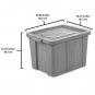 Sterilite Tuff1 18 Gallon Plastic Storage Tote Container Bin w/ Lid (6 Pack)