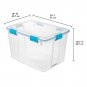 Sterilite 80-Qt Clear Plastic Stackable Storage Bin w/Gasket Latch Lid, 8 Pack