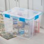 Sterilite 80-Qt Clear Plastic Stackable Storage Bin w/Gasket Latch Lid, 8 Pack
