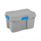 Sterilite 18336A03 30 Gallon Plastic Storage Container Box, Grey/Blue (3 Pack)
