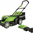 Greenworks 2 x 24V (48V) 17" Cordless Lawn Mower, (2) 4.0Ah USB Batteries