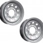 2-Pack Heavy Duty Equipment Trailer Rims Wheels 16 in. 16X6 8H Silver Modular