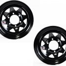 2-Pack Trailer Rim Wheel 15X6 6-5.5 Black Spoke 2830 Lb. 4.27 Center Bore