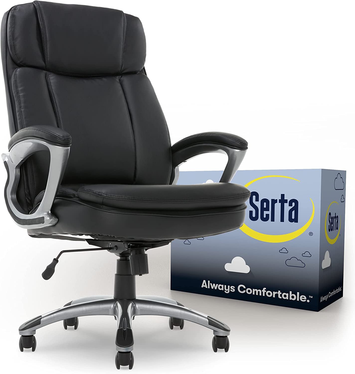 Serta Big & Tall Executive Office Chair High Back All Day Comfort Ergonomic Lumbar Support