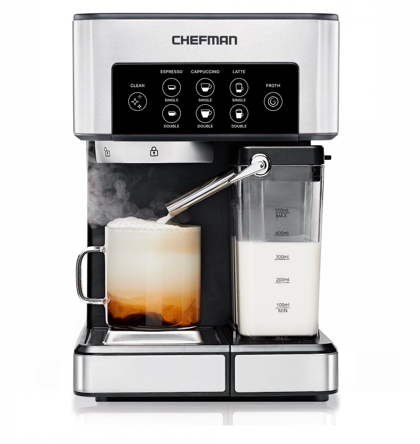 Chefman Barista Pro Espresso Machine, New, Stainless Steel, 1.8 Liters