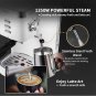 Gevi White Espresso Machine 20-Bar New Latte Cappuccino Maker with Frother, 1.25 L Capacity