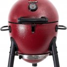 Char-Griller E06614 AKORN Jr. Portable Kamado Charcoal Grill, Red