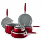 Food Network 10-pc. Nonstick Ceramic Cookware Set COLOR: RED