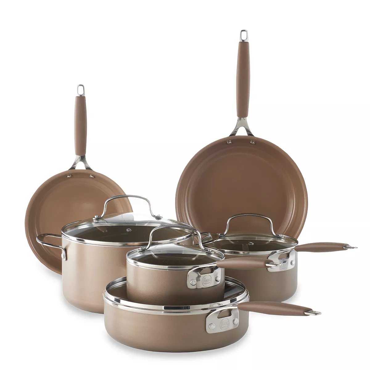 Food Network 10-pc. Nonstick Ceramic Cookware Set COLOR: BRONZE