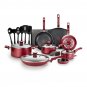 T-Fal Essentials 20-pc. Nonstick Cookware Set COLOR: RED