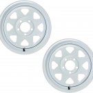 2-Pack Trailer Rim Wheel 14X5.5 J 5-4.5 White Spoke 2200 Lb. 3.19 CB 75PSI