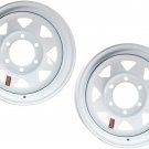 2-Pack Trailer Rim Wheel 16X6 6-5.5 White Spoke 3760 Lb. 4.25 Center Bore