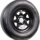 eCustomrim Radial Trailer Tire and Rim ST205/75R15 15X5 5-4.5 Black Spoke Wheel