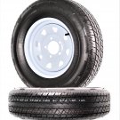 2-Pack Trailer Tire ST175/80R13 175/80 R 13 LRC 5-4.5 White Spoke Wheel Rim
