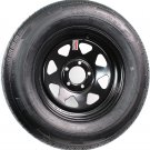 Radial Trailer Tire and Rim ST205/75R15 LRD 15X5 5-4.5 Black Spoke Wheel