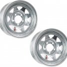 2-Pack Trailer Wheel Galvanized Rims 15 x 6 Spoke Style 5 Lug On 4.5 Steel