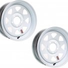 2-Pack eCustomrim Trailer Wheel Rim 15X5 5-4.5 White Spoke 1870 Lb.