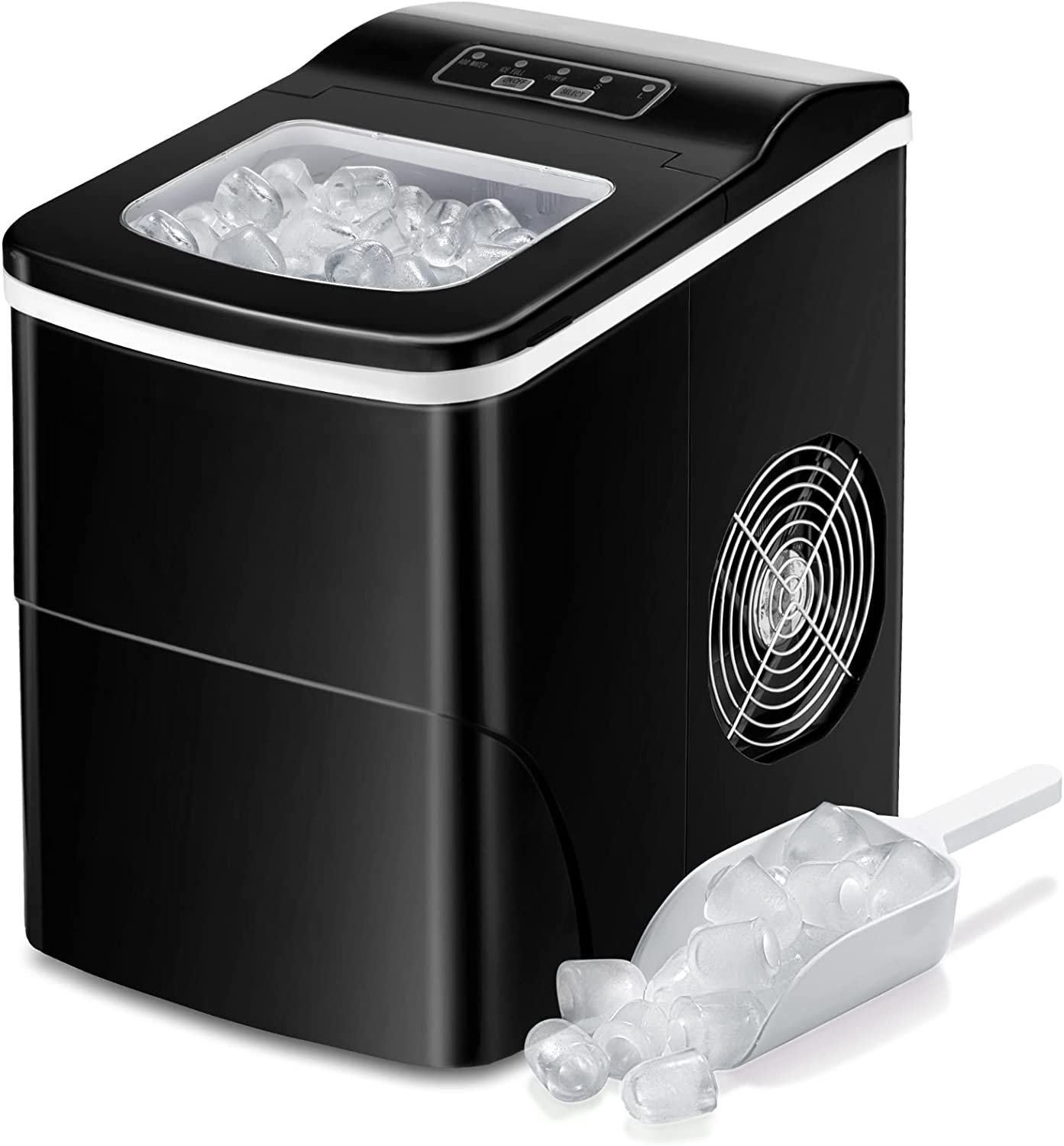 AGLUCKY Countertop Ice Maker Machine, Portable Ice Makers Countertop (Black)