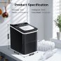 AGLUCKY Countertop Ice Maker Machine, Portable Ice Makers Countertop (Black)