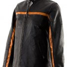 HAWG HIDES BLACK LEATHER LADIES BIKER RACING JACKET - 3X