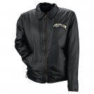 DIAMOND PLATE SOLID LEATHER LADY RIDER BIKER JACKET - XL