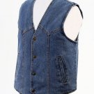 HAWG HIDES BLUE DENIM LINED VEST WITH FAUX FLEECE - 2X