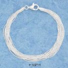 Italian Sterling Silver 12 Strand 7.5 Inch Shimmer Bracelet