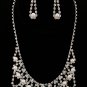Handmade Crystal and Freshwater Pearl Necklace and Earrings