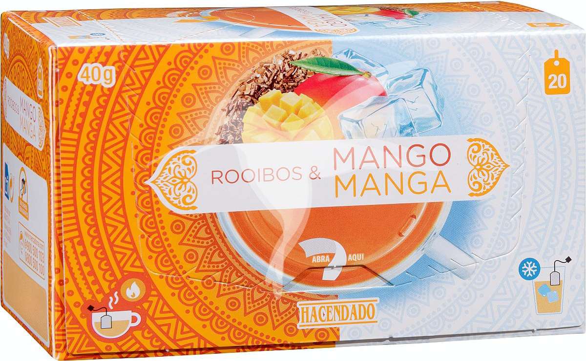 Rooibos Tea With Mango Flavour Tea Infusion Individual 20 Bags Iced Tea
