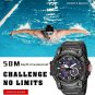 Sports Dual Display Watch For Men LED Digital Quartz Waterproof Watches Stopwatc