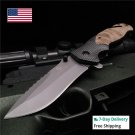folding pocket knife tactical outdoor camping hunting survival stainless steel