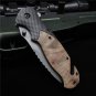 folding pocket knife tactical outdoor camping hunting survival stainless steel
