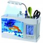 Fish Tank Mini Aquarium Self Cleaning with LED Light LCD Display Screen Home Dec
