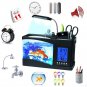 Fish Tank Mini Aquarium Self Cleaning with LED Light LCD Display Screen Home Dec