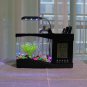 Fish Tank Mini Aquarium Self Cleaning with LED Light LCD Display Screen Home Dec