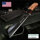 Outdoor Hunting Knife Stainless Steel knives with Wooden Handle Camping Portable