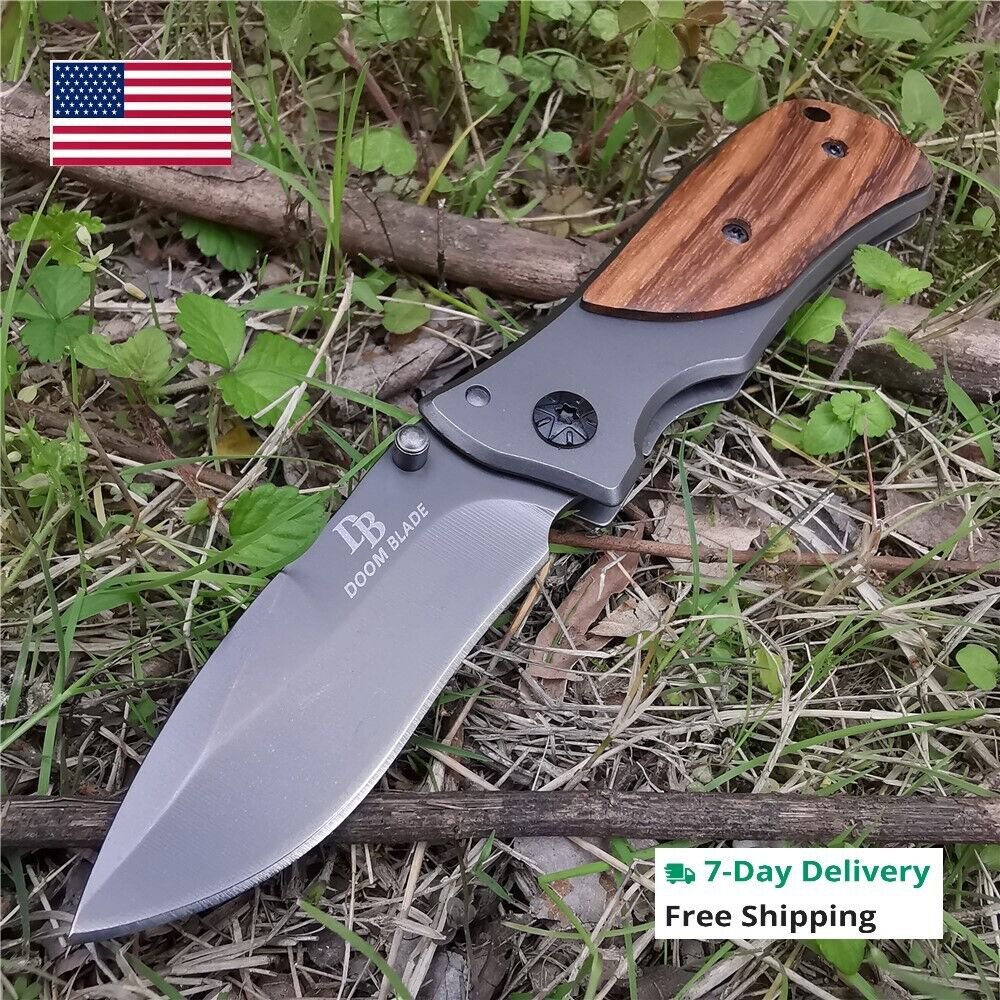Folding Knives Tactical outdoor Blade Steel Wood Handle Knifes Hunting Camping