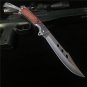 Folding Blade Knife Steel Wood Handle Folding Survival Outdoor Hunt Pocket Util