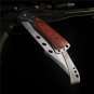 Folding Blade Knife Steel Wood Handle Folding Survival Outdoor Hunt Pocket Util