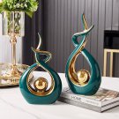 Abstract Ceramic Sculpture Golden Statue Modern Home Decoration Living Room Desk
