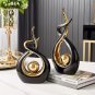 Abstract Ceramic Sculpture Golden Statue Modern Home Decoration Living Room Desk