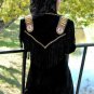 Women Black Suede Western Style Leather Jacket With Fringe