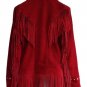 Ladies Jacket Western Suede Leather Cow-Lady Native American Women Fringe coats