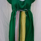 MANOUSH Paris Emerald Tricolor Silk Knit Empire Dress S