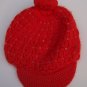 MANOUSH Red Angora Crystal Pom Crochet Newsboy Hat Cap