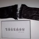 THAKOON Black Leather Peek-a-Boo Lace Glove Retro 80s L