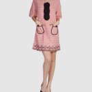 MANOUSH Anthropologie Gingham Embroidered Mod Retro Mini Dress