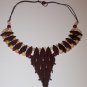 Brazilian Wood Bead Diamond Shaped Choker Necklace Calypso