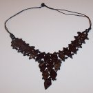 Brazilian Wood Bead Diamond Shaped Choker Necklace Calypso